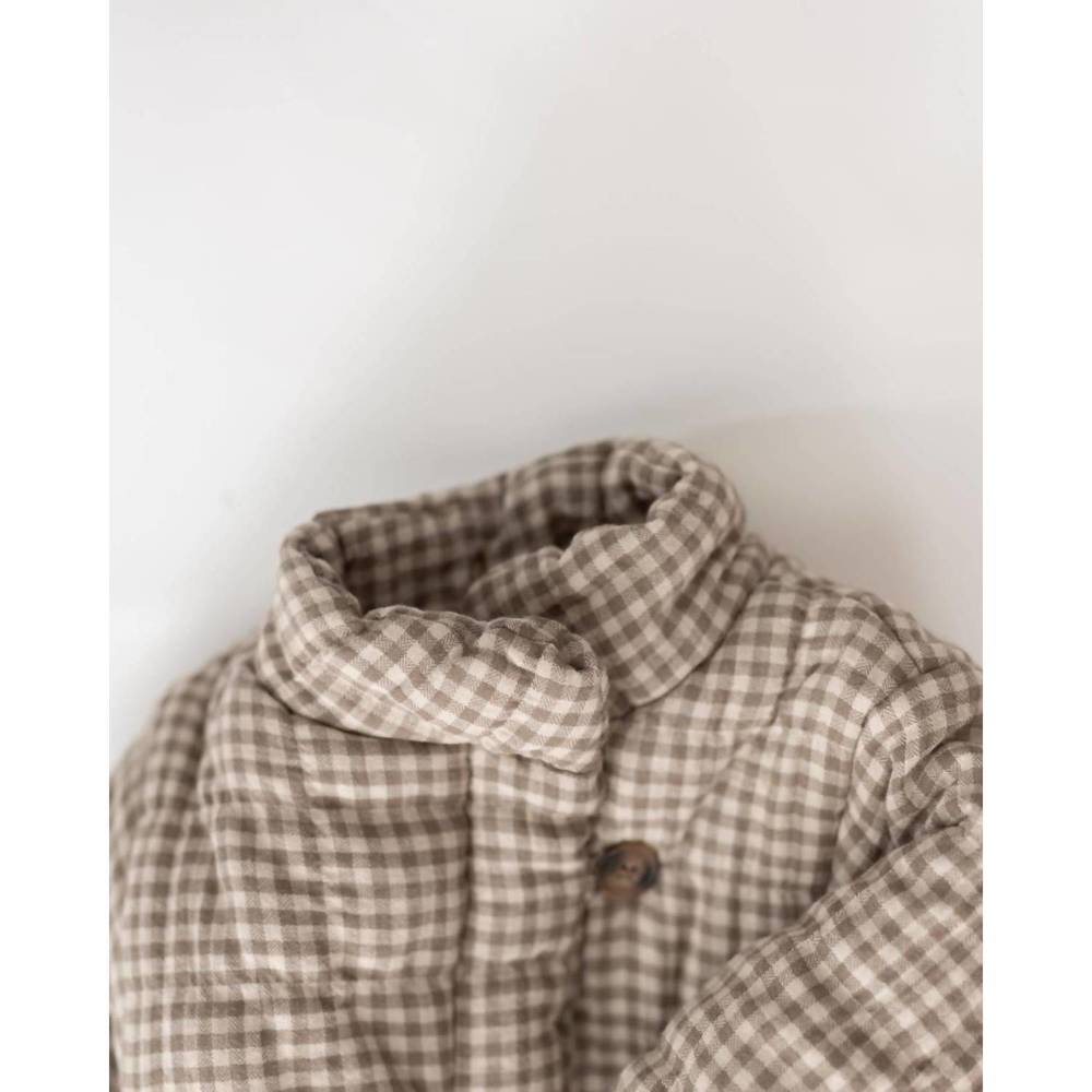 NEW KINDLY THE LABEL girls gingham spring jacket in potatoe - Picture 5 of 8